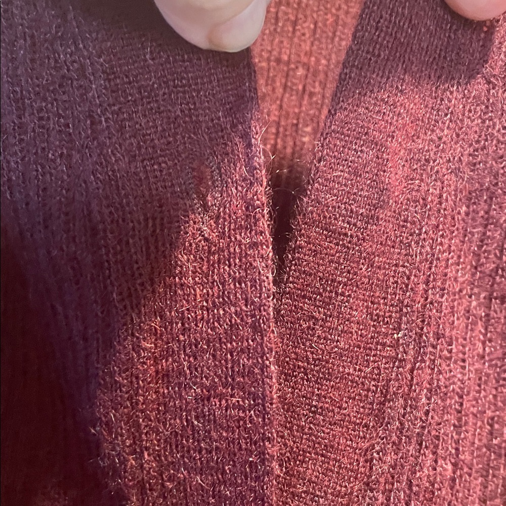 Prada Deep Burgundy Button Down Lightweight Ribbe… - image 4